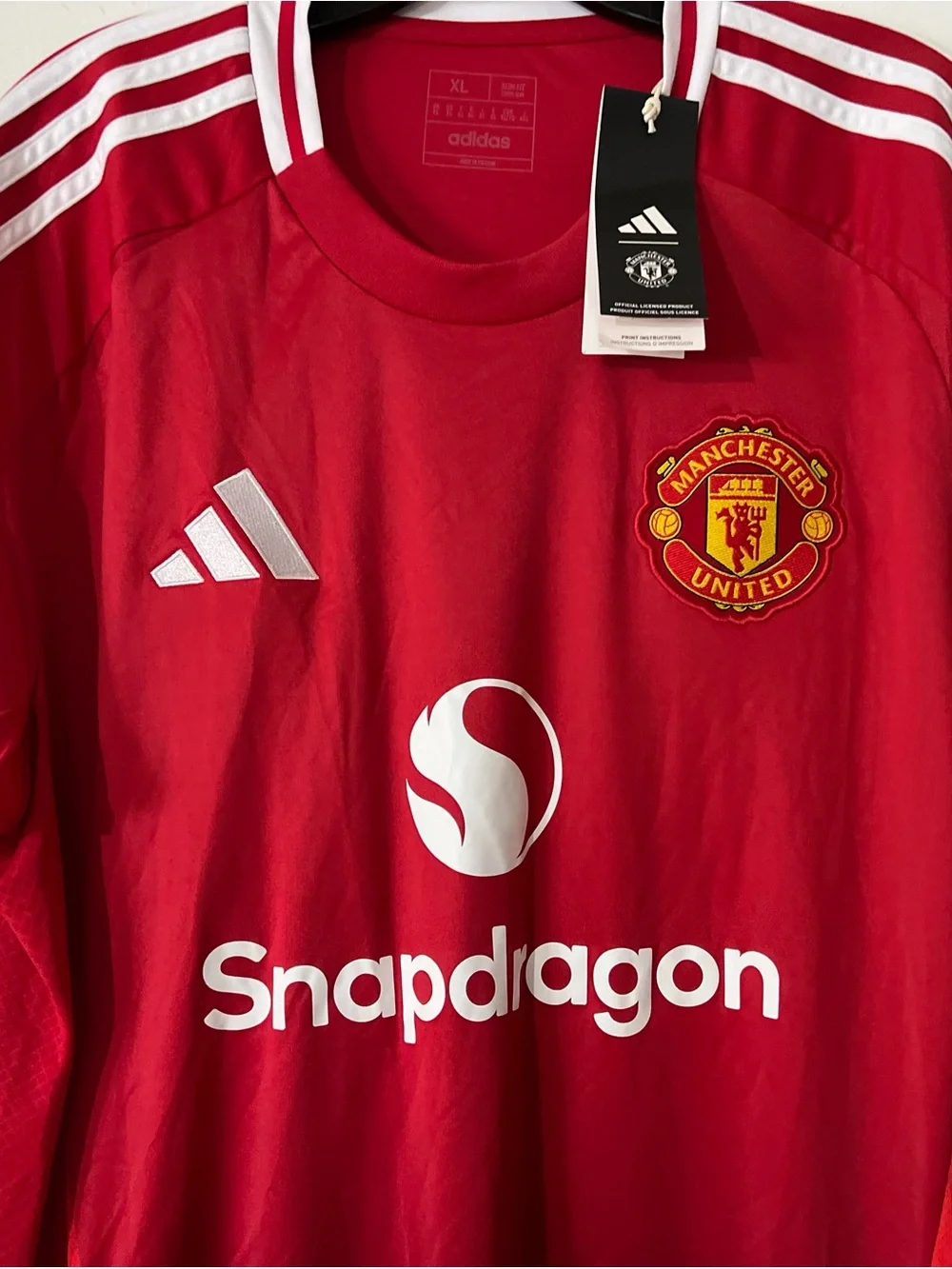 adidas Manchester United Red and White Home Jersey